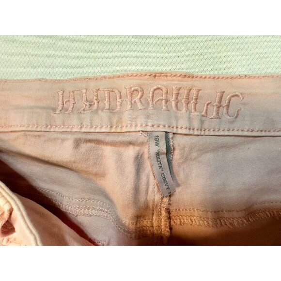 Hydraulic Womens Nolita Slim Straight Crop Jeans 18W Cotton/Spandex Pink - Picture 2 of 12